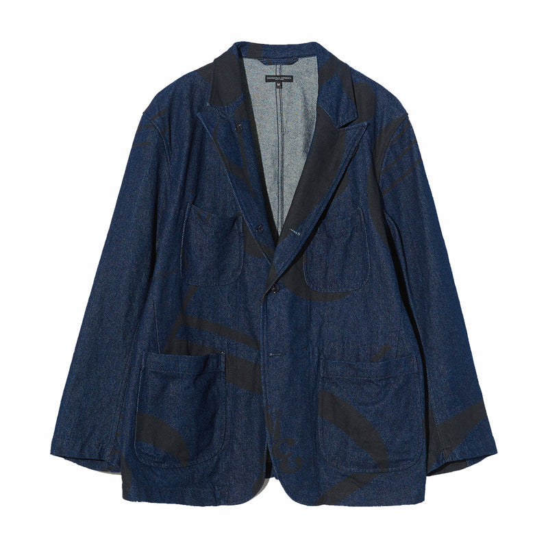 Engineered Garments Bedford Jacket "Music Note Print" - 12oz Denim (Indigo) - August Shop