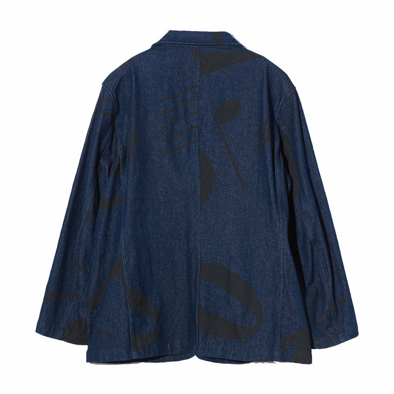 Engineered Garments Bedford Jacket "Music Note Print" - 12oz Denim (Indigo) - August Shop