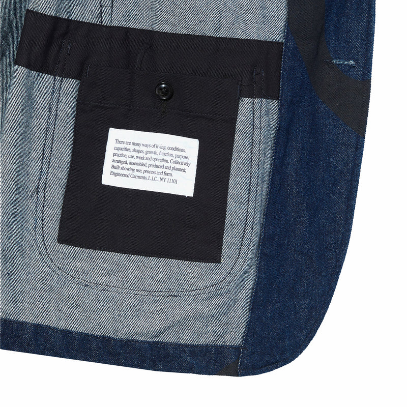 Engineered Garments Bedford Jacket "Music Note Print" - 12oz Denim (Indigo) - August Shop
