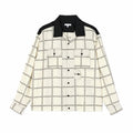 Engineered Garments Bowling Shirt - CP Square Embroidery (White/Black) - August Shop