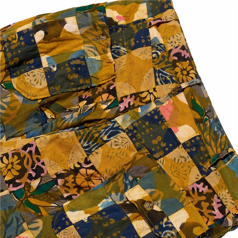 Engineered Garments Carlye Pant - Olive Cotton Multi Pattern Patchwork (Multi) - August Shop
