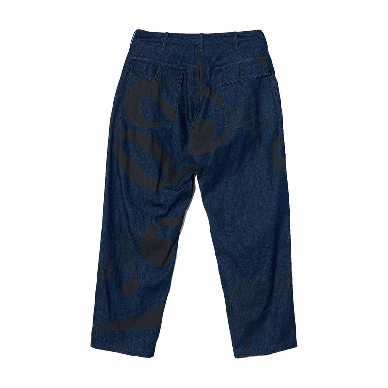 Engineered Garments Fatigue Pant "Music Note Print" - 12oz Denim (Indigo) - August Shop