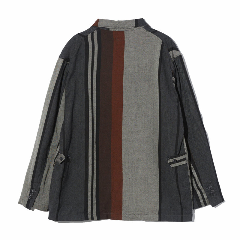 Engineered Garments Loiter Jacket - Multi Color Wide Stripe Worsted Wool (Grey) - August Shop
