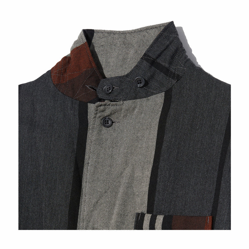 Engineered Garments Loiter Jacket - Multi Color Wide Stripe Worsted Wool (Grey) - August Shop