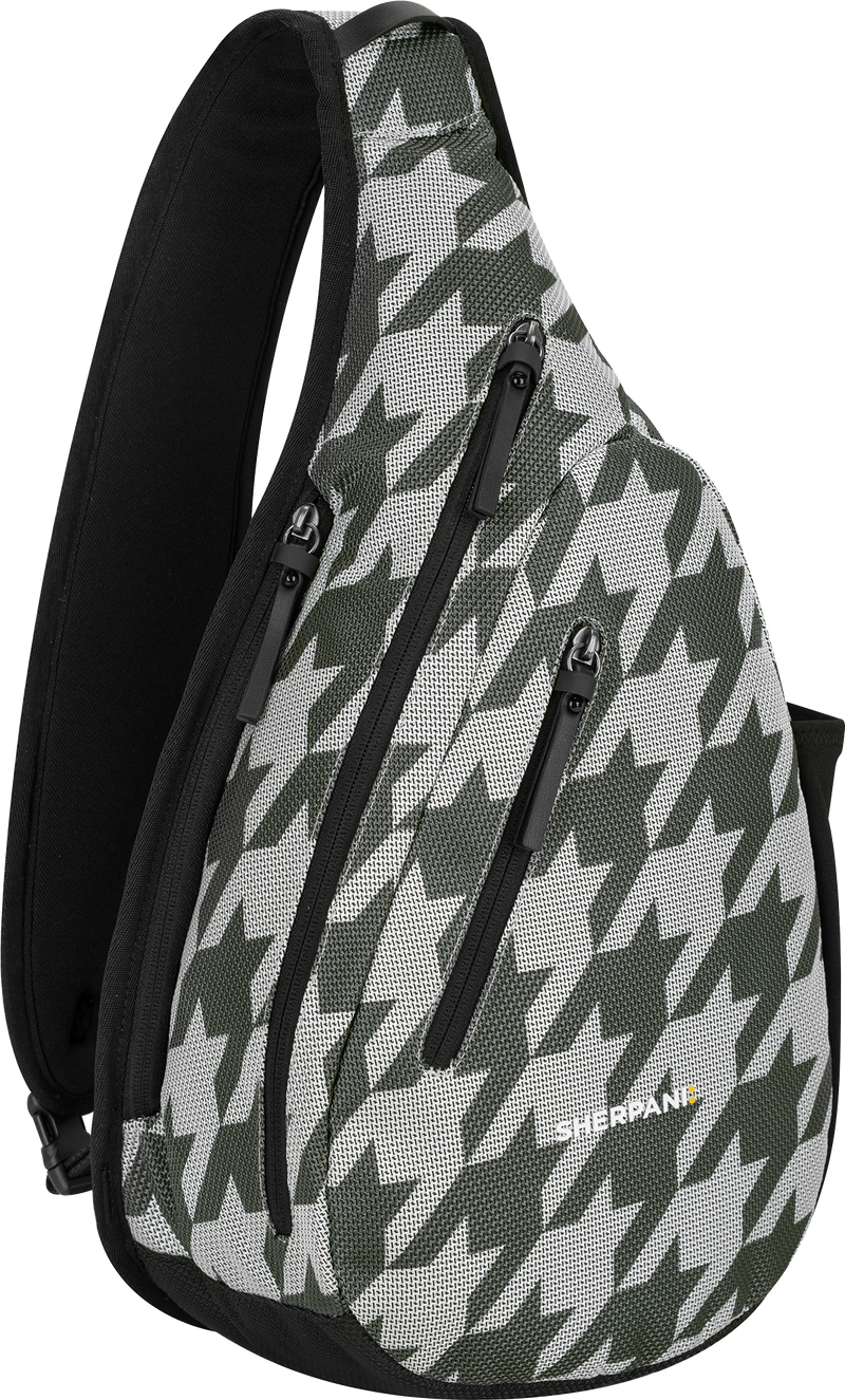 Quarter turn view Women's Sherpani Hand Bag style name Espirit At in color Houndstooth. Sku: 26-ESPRI06060