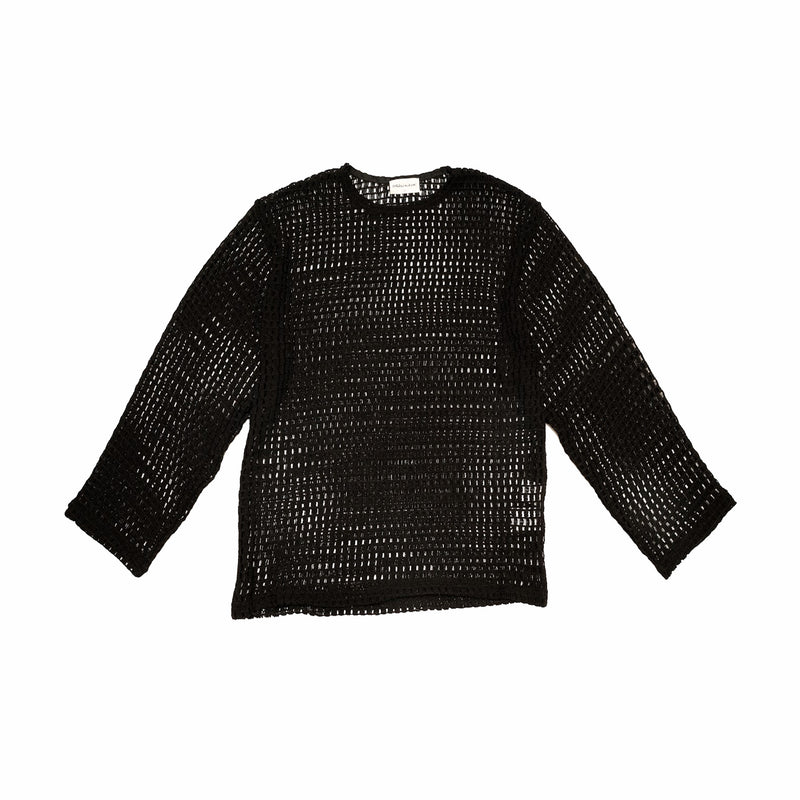 Estudio Niksen Easy Fish Net Sweater (Black) - August Shop