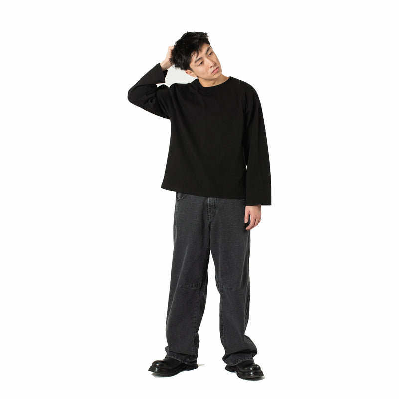 Estudio Niksen Half-Dart Maxi Jeans (Black) - August Shop