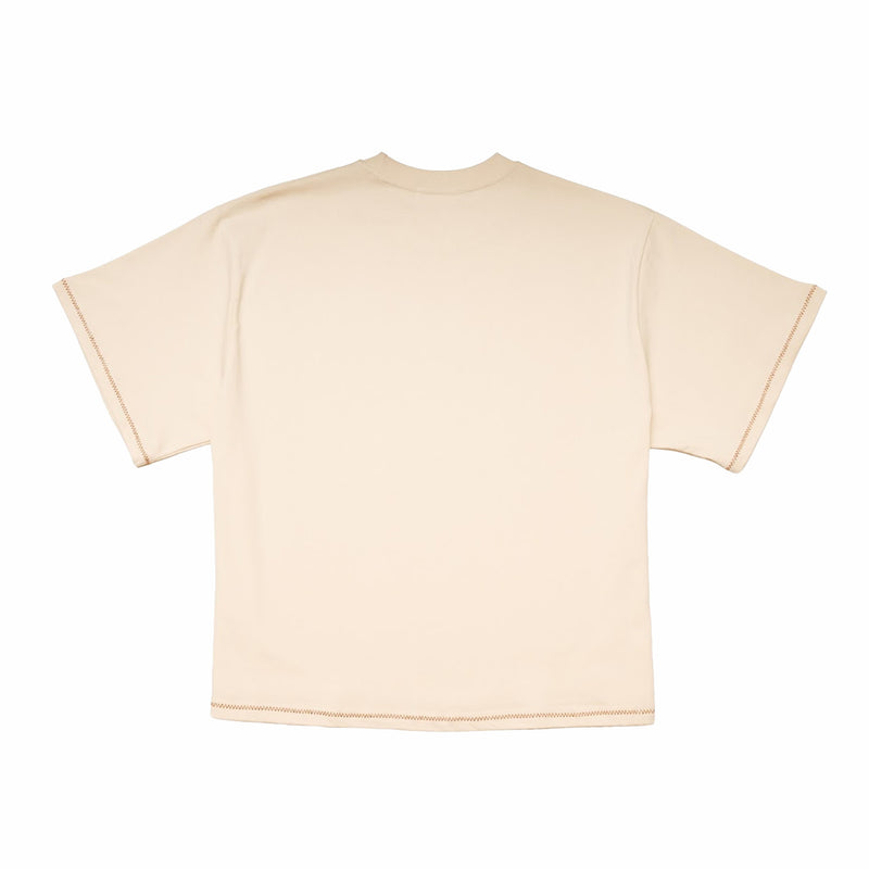 Estudio Niksen Hand-Embroidered Cropped Tee (Beige) - August Shop