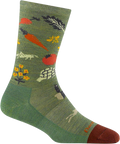 Quarter turn view Women's Darn Tough Sock style name Farmer'S Market in color Willow. Sku: 6054-WILLOW