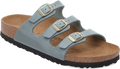 Quarter turn view Women's Birkenstock Footwear style name Florida Oiled Regular in color Basalt Gray Suede. Sku: 1031857
