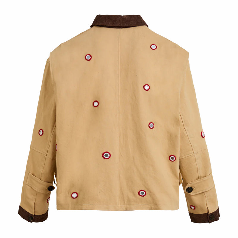 Found Hand Embroidered Paisley Motif Work Jacket (Vintage Sand) - August Shop