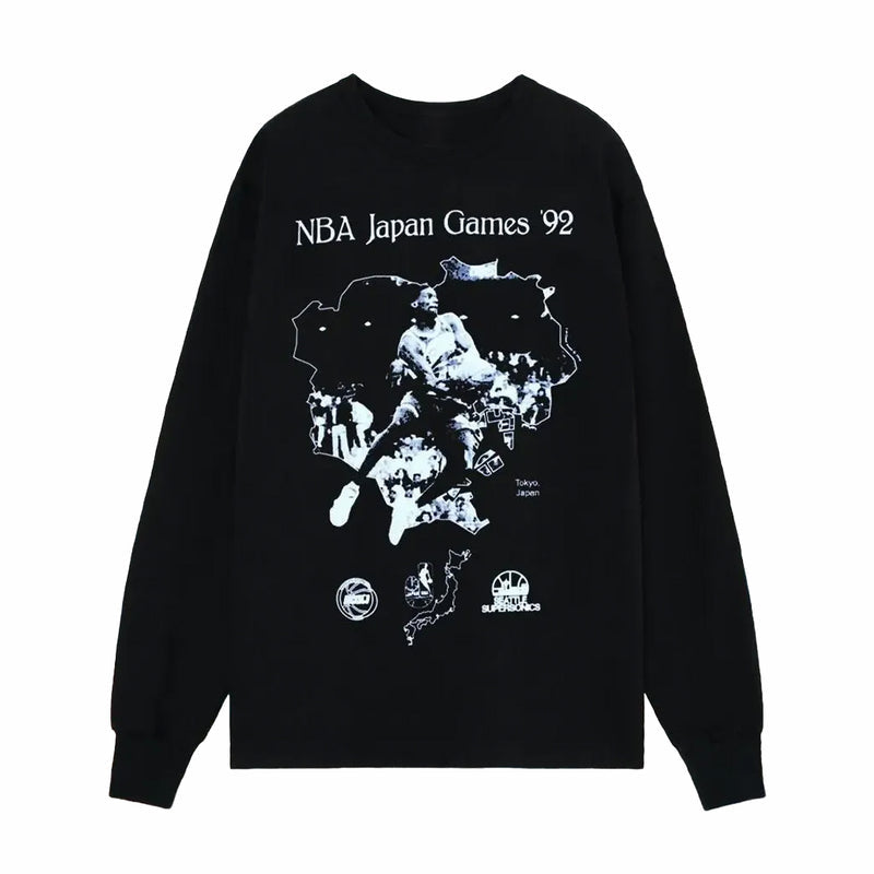 Full Court Press NBA Japan Games '92 Longsleeve T-Shirt (Black) - August Shop