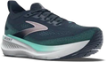 Quarter turn view Women's Brooks Footwear style name Glycerin GTS 23 Double Wide in color Spellbound/ Yucca/ Pink. Sku: 120492-2E453