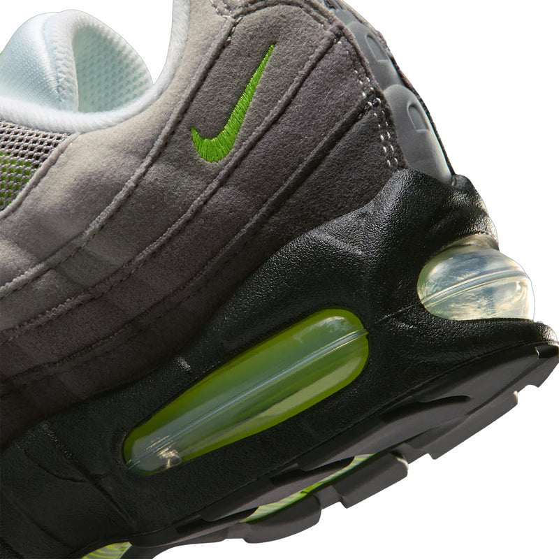 Nike Grade School Air Max 95 OG “Neon” Big Bubble (Black/Cool Grey-Neon Yellow) - August Shop