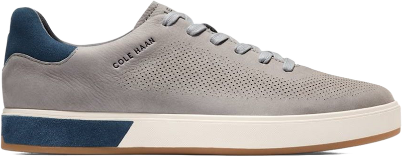 Quarter turn view Men's Cole Haan Footwear style name Grandpro Angleace in color Sea Stone. Sku: C39796