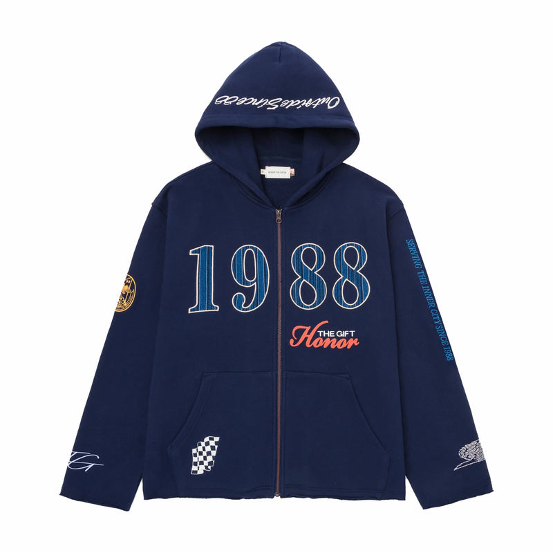 Honor The Gift 1988 Full Zip Hoodie (Navy) - August Shop