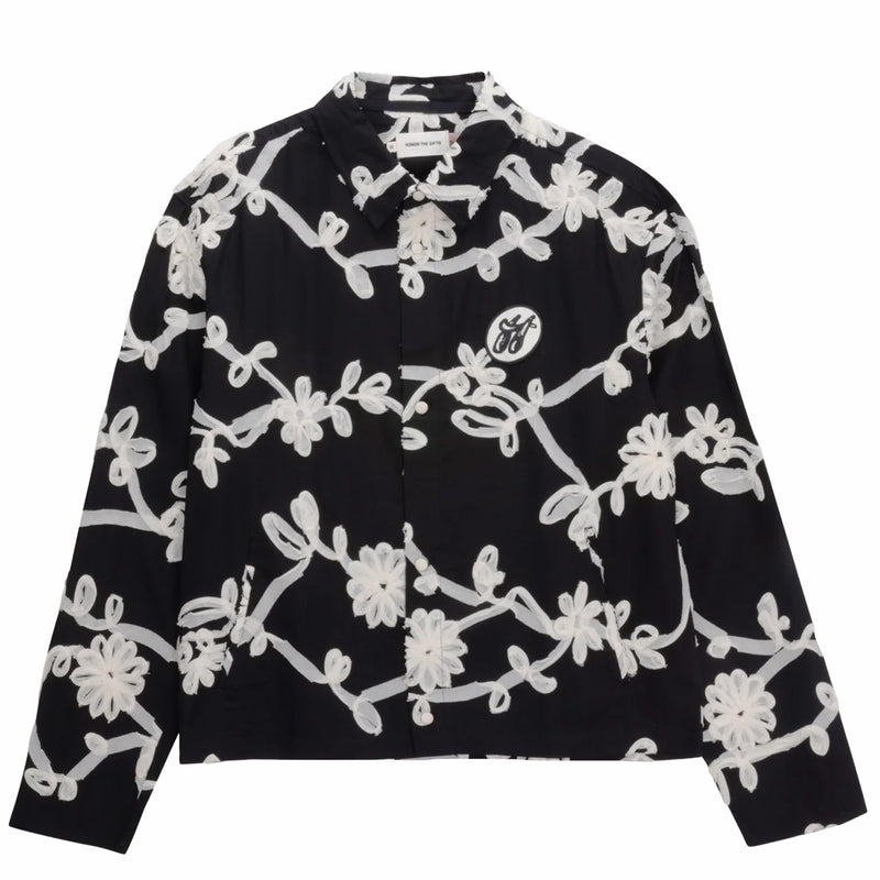 Honor The Gift Floral Ribbon Button Up (Black/White) - August Shop