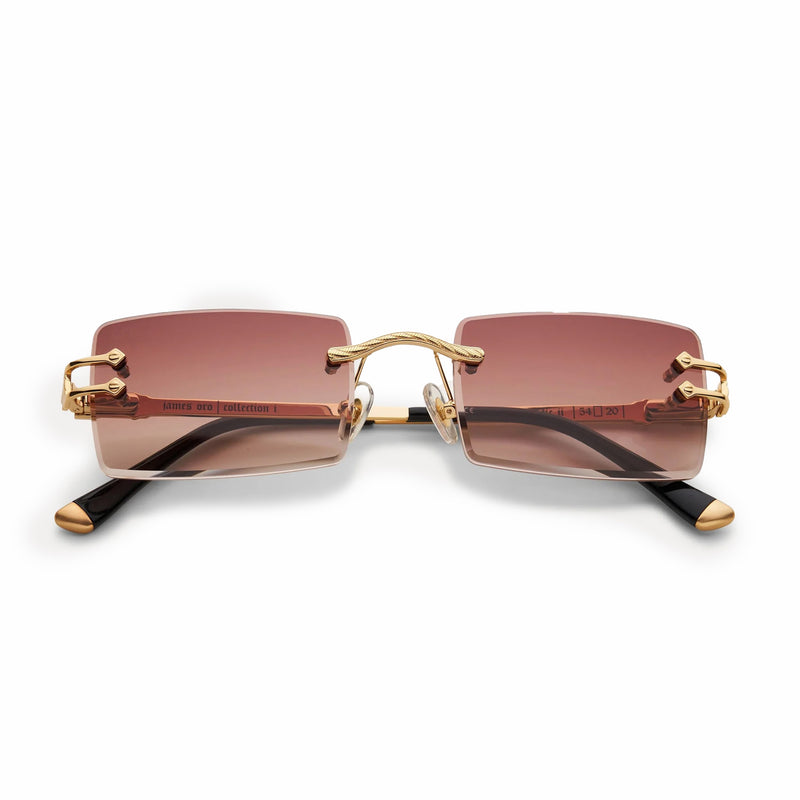 James Oro Brown Tint Authentic II (Brown Tint/Gold Frame) - August Shop