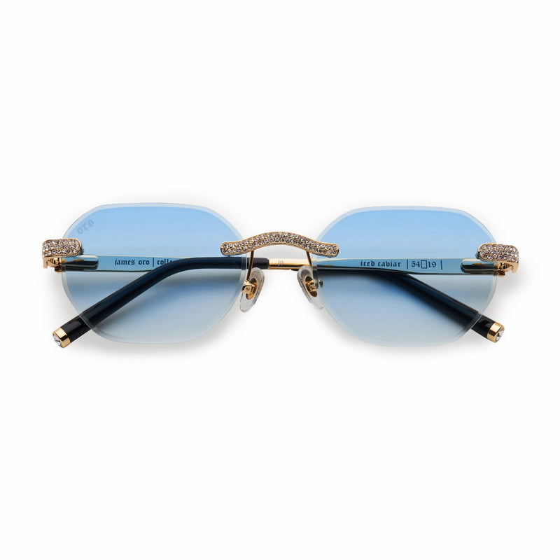 James Oro Iced Blue Tint Opus (Blue Tint/Gold Frame) - August Shop