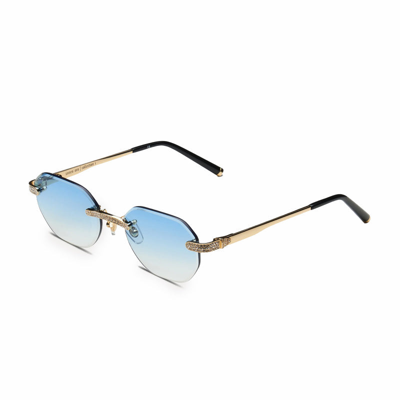 James Oro Iced Blue Tint Opus (Blue Tint/Gold Frame) - August Shop