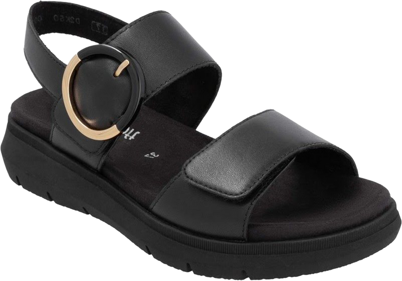 Quarter turn view Women's Remonte Footwear style name Jocelyn 50 in color Black. Sku: D2K50-00
