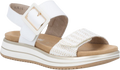 Quarter turn view Women's Remonte Footwear style name Jocelyn 53 in color Weiss/ Gold. Sku: D1J53-81