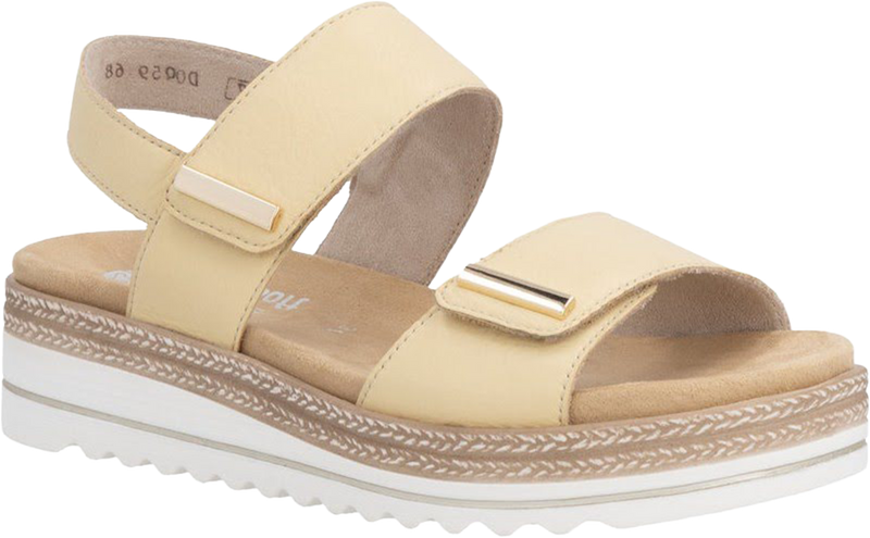 Quarter turn view Women's Remonte Footwear style name Jocelyn 59 in color Sun. Sku: D0Q59-68