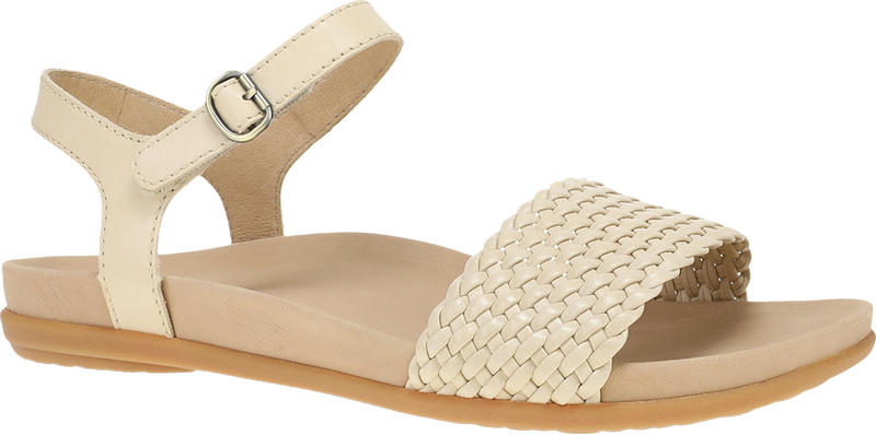 Quarter turn view Women's Dansko Footwear style name Jodie in color Vanilla Woven. Sku: 6224660300