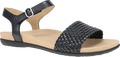 Quarter turn view Women's Dansko Footwear style name Jodie in color Black Woven. Sku: 6224020200