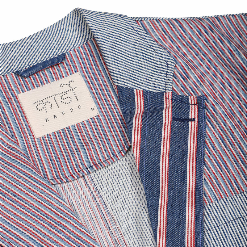 Kardo Hugh Regular Fit 2 Button Blazer (Blue/Red) - August Shop