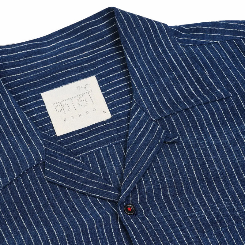 Kardo Rohit Embroidered Short Sleeve Shirt (Indigo) - August Shop