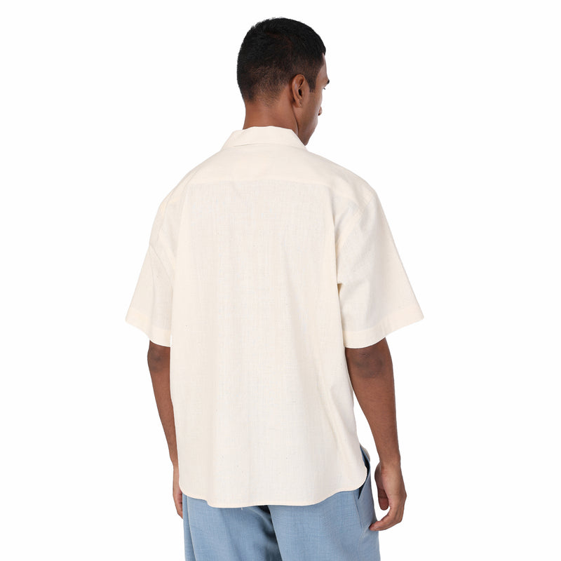 Kardo Ronen Embroidered Short Sleeve Shirt (Natural) - August Shop