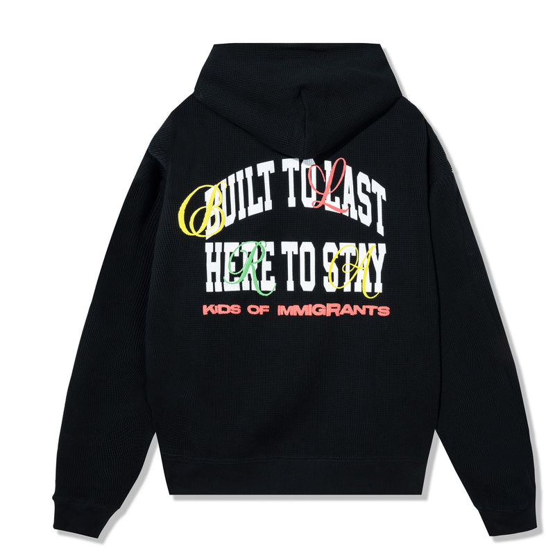Kids of Immigrants Built To Last 2.0 Thermal Hoodie (Black) - August Shop