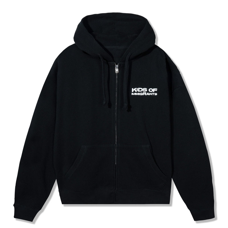 Kids of Immigrants Built To Last 2.0 Thermal Hoodie (Black) - August Shop