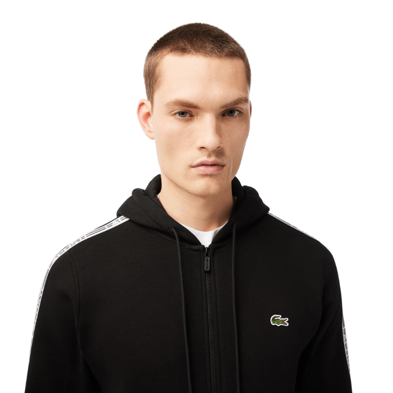 Lacoste Apparel Lacoste Classic Fit Branded Stripes Zip-Up Hoodie -  Men’s