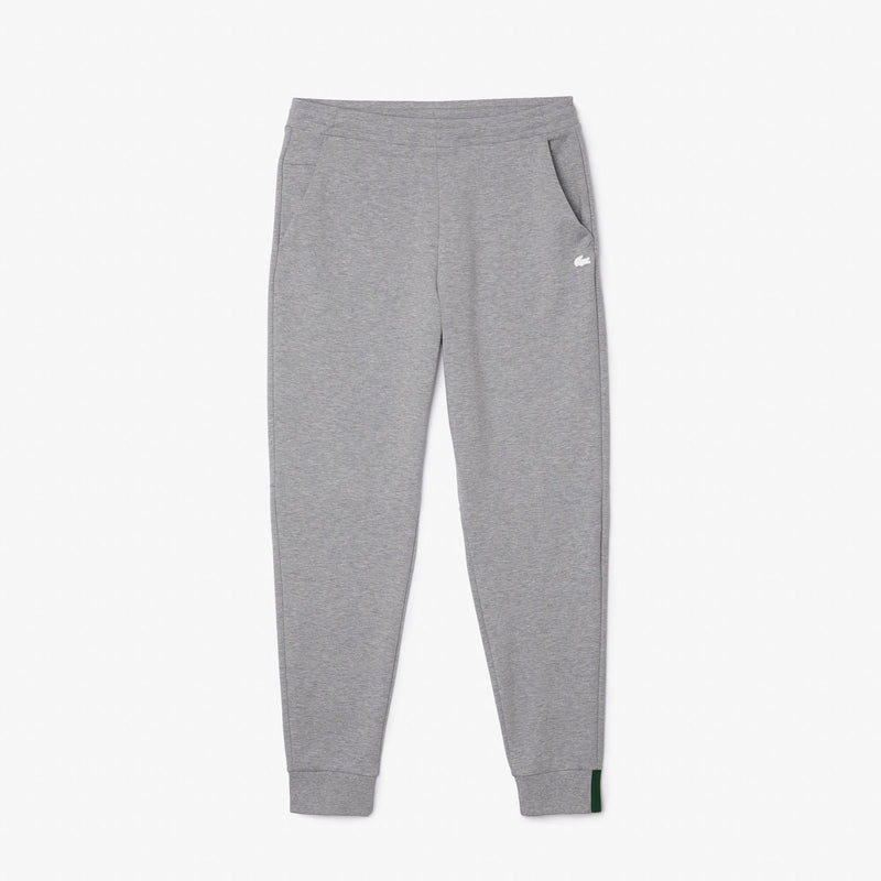 Lacoste Grey Chine Slim Fit Heathered Cotton Blend Tracksuit Trousers