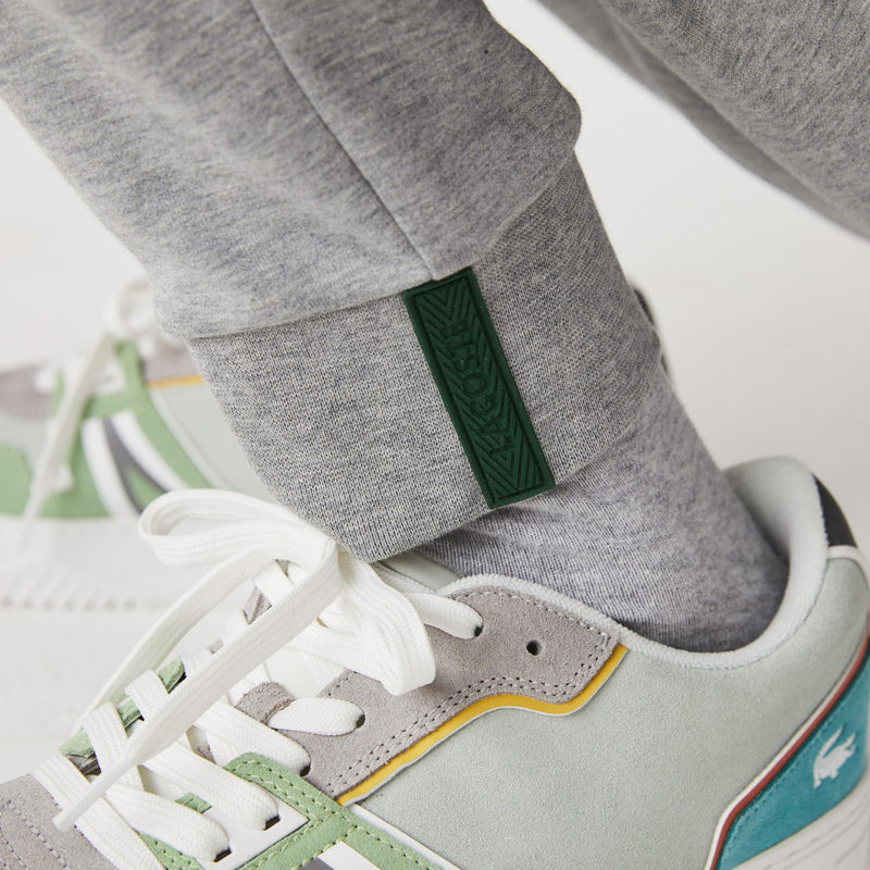 Lacoste Grey Chine Slim Fit Heathered Cotton Blend Tracksuit Trousers