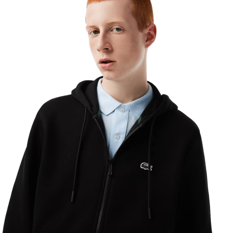 Lacoste Apparel Lacoste Kangaroo Pocket Zip-Up Fleece Hoodie - Men's