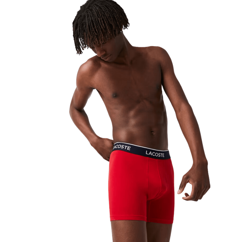 Lacoste Underwear Lacoste Lettered Waist Long Stretch Cotton Boxer - Men's