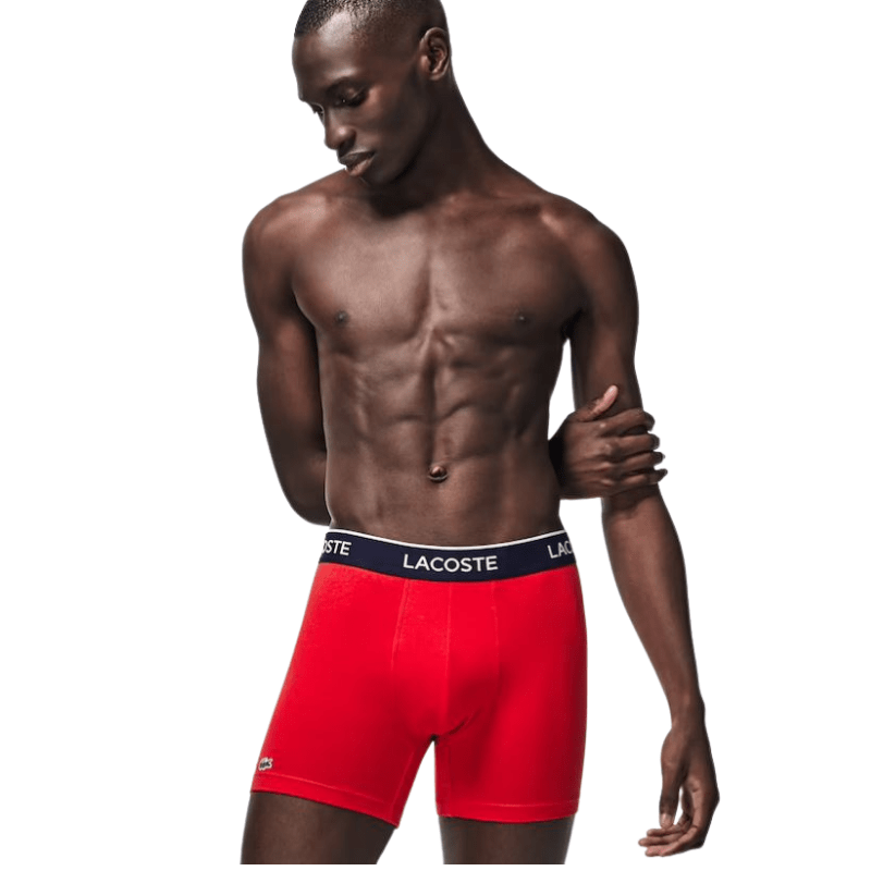 Lacoste Underwear Lacoste Lettered Waist Long Stretch Cotton Boxer - Men's