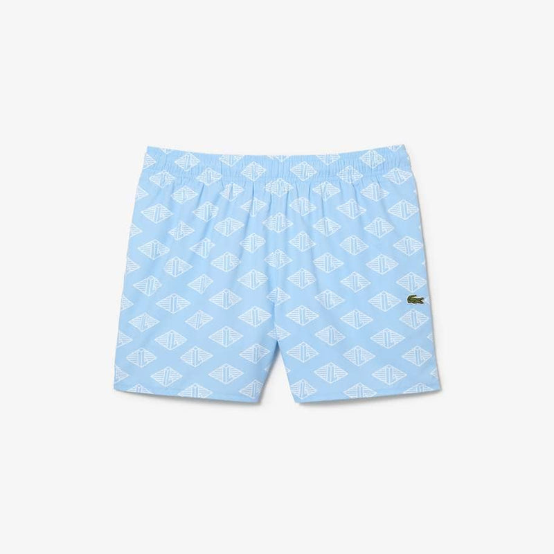 Lacoste APPAREL Lacoste Men’s Two-Tone Monogram Print Swim Trunks