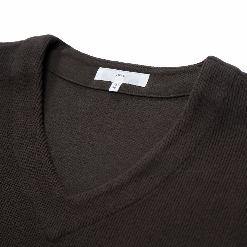 Lady White Co. Cropped V Neck Sweater (Timber) - August Shop