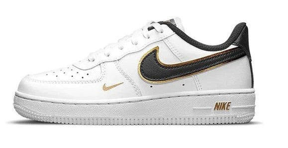 Little Kid's Air Force 1 LV8 White/Black-Metallic Gold (DM3386 100)
