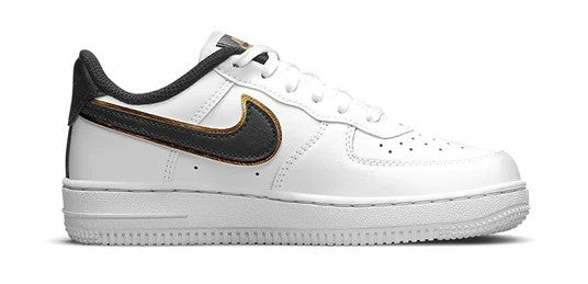 Little Kid's Air Force 1 LV8 White/Black-Metallic Gold (DM3386 100)