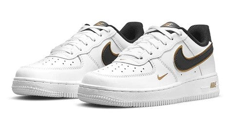 Little Kid's Air Force 1 LV8 White/Black-Metallic Gold (DM3386 100)