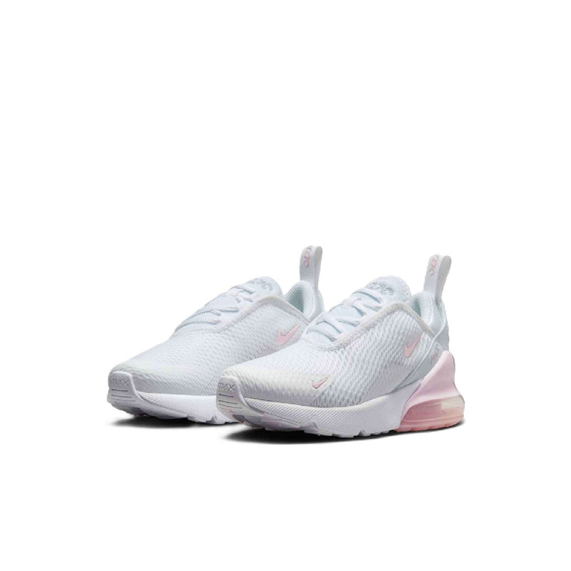 Little Kid's Air Max 270 White/Pink Foam-LT Smoke Grey (AO2372 122)