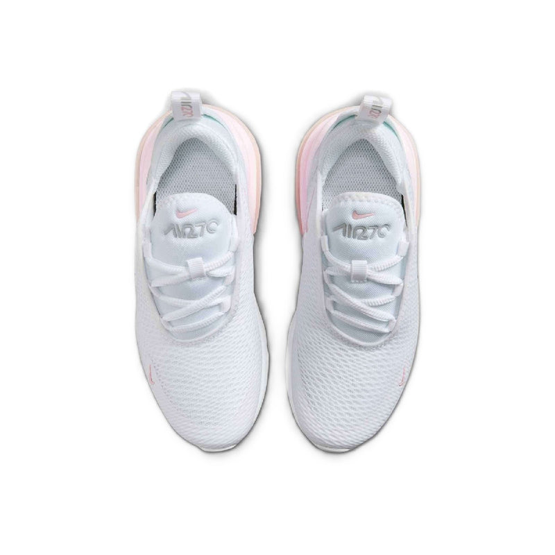 Little Kid's Air Max 270 White/Pink Foam-LT Smoke Grey (AO2372 122)