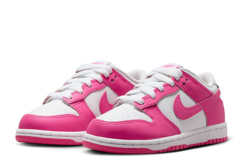 Little Kid's Dunk Low White/Laser Fuchsia (FB9108 102)