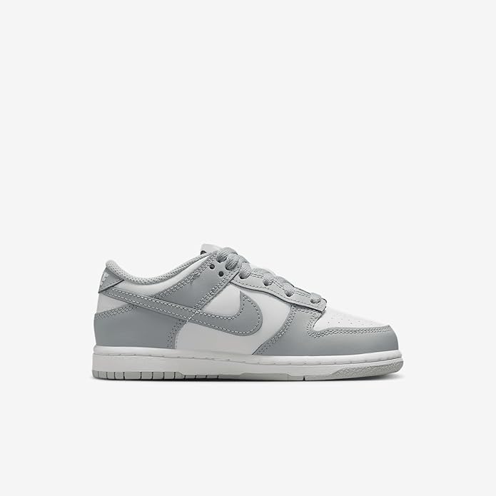 Little Kid's Dunk Low White/LT Smoke Grey-White (FB9108 123)