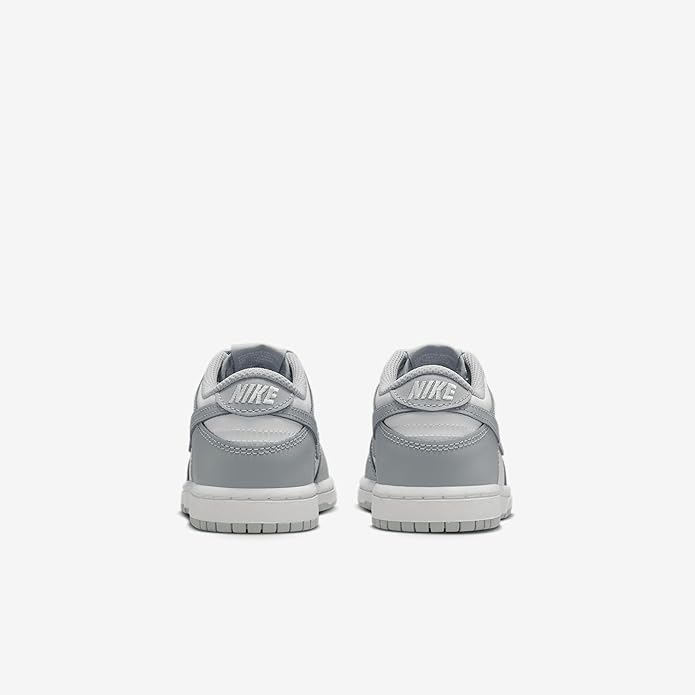 Little Kid's Dunk Low White/LT Smoke Grey-White (FB9108 123)